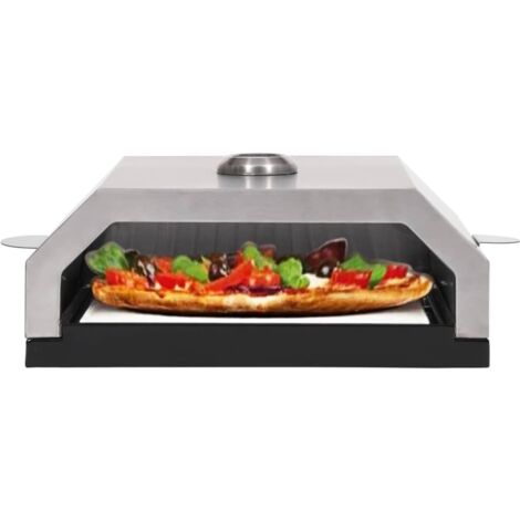 Four à pizza pour barbecue avec pierre de cuisson et thermomètre intégré -  PEARL