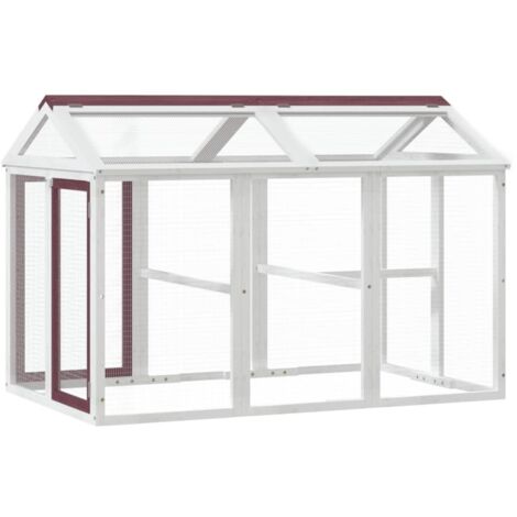 Vidaxl – Clapier en bois de pin massif 141x94x104 cm – Grillage métallique pour observation – Toit à charnières pour nettoyage facile