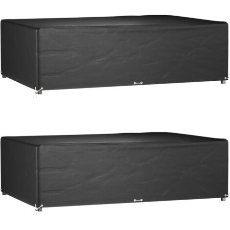 vidaXL Housses de salon de jardin 2 pcs 12 œillets rectangulaire