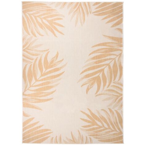 vidaXL Outdoor Flatweave Rug 120x170 cm Leaf Pattern