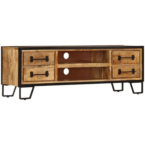 Meuble TV avec tiroirs 120 x 30 x 40 cm Bois massif de manguier
