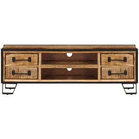 Meuble TV avec tiroirs 120 x 30 x 40 cm Bois massif de manguier