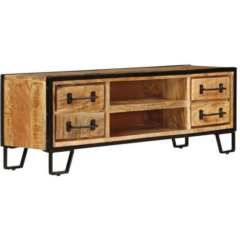 Meuble TV avec tiroirs 120 x 30 x 40 cm Bois massif de manguier