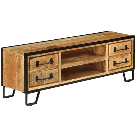 Meuble TV avec tiroirs 120 x 30 x 40 cm Bois massif de manguier