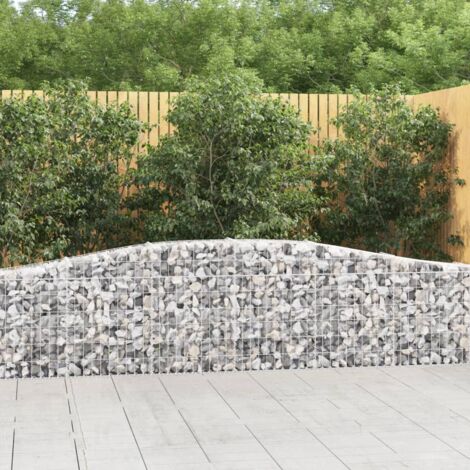 vidaXL Arched Gabion Baskets 2 pcs 400x30x60/80 cm Galvanised Iron (1/5)