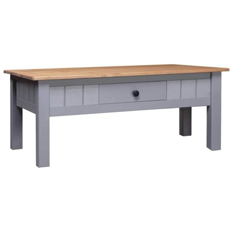 vidaXL Coffee Table Grey 100x60x43,5 cm Solid Pine Wood Panama Range