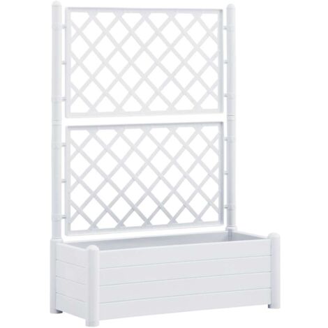Vidaxl – Jardinière avec treillis 100x43x142 cm – Polypropylène résistant aux intempéries – Capacité 90 L – Pour plantes grimpantes