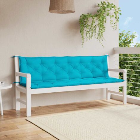 Coussins de banc de jardin lot de 2 turquoise 200x50x7 cm tissu vidaXL