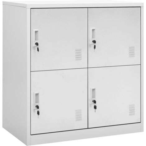Vidaxl – Armoire à casiers gris clair 90x45x92,5 cm – Acier durable – 4 casiers avec serrures – Capacité 60 kg – Pour bureaux et écoles
