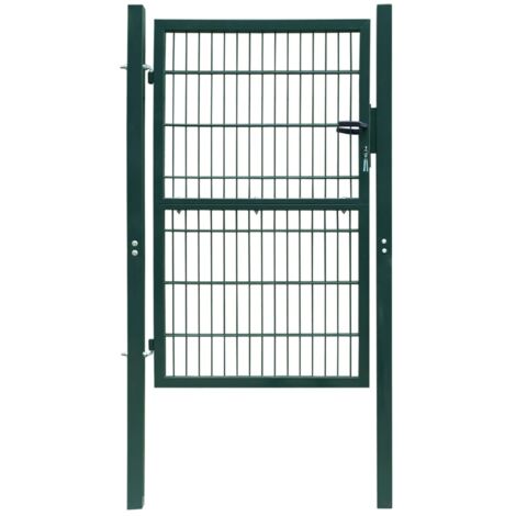 Vidaxl – Portillon en acier vert 106x170 cm – Barrière de sécurité soudée – Résistant à la rouille – Installation facile avec charnières robustes