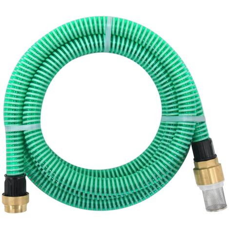 vidaXL Suction Hose with Brass Connectors Green 1,1" 3 m PVC