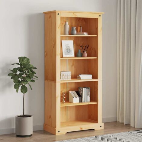 The Living Store Bibliothèque 5 niveaux Gamme Corona Pin mexicain 80x40x170 cm - Bibliothèque - Meuble Rangement - Étagère - Bibliothèque Design - Décoration Intérieure
