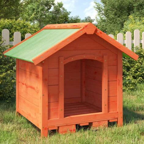 vidaXL Dog Kennel Brown 65x65x61,5 cm Solid Wood Pine (1/5)