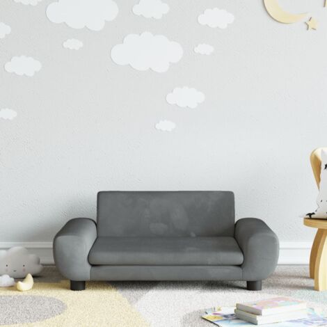 Vidaxl – Canapé pour enfants velours gris foncé 70x45x33 cm – Rembourrage mousse épaisse – Cadre en bois de pin robuste – Design moderne (1/6)