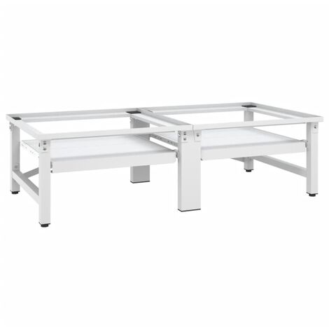 Socle de lave-linge et sèche-linge et étagère coulissante Blanc