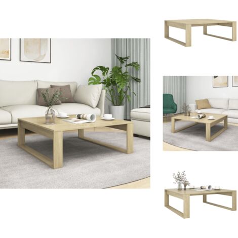 Vidaxl – Table basse fixe 100x100x35 cm en bois d'ingénierie – Style Sonoma – Surface facile à nettoyer – Pour salon moderne