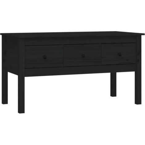 vidaXL Coffee Table Black 102x49x55 cm Solid Wood Pine (1/5)