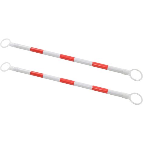 Vidaxl – Barres rétractables pour cônes de signalisation 2 pcs – Longueur extensible 116-197 cm – Bandes réfléchissantes pour visibilité nocturne
