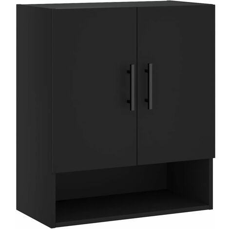 Armoire murale noir 60x31x70 cm bois d'ingénierie