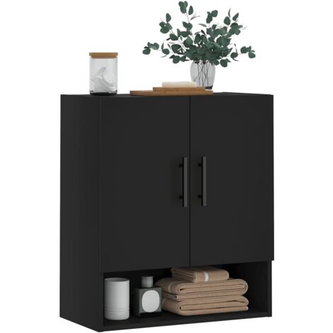Armoire murale noir 60x31x70 cm bois d'ingénierie