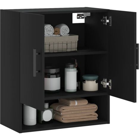 Armoire murale noir 60x31x70 cm bois d'ingénierie