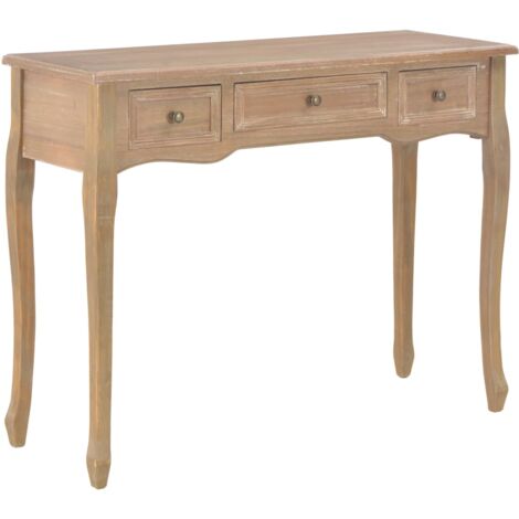 Vidaxl – Table console et coiffeuse marron avec 3 tiroirs – MDF et bois de pin – Dimensions 100 x 35 x 78 cm – Accessoires de fixation murale inclus