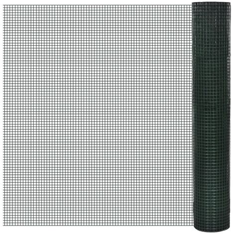 Vidaxl – Grillage rigide en acier galvanisé revêtu PVC 10x1 m vert – Maille 19x19 mm – Résistant aux intempéries et facile à nettoyer