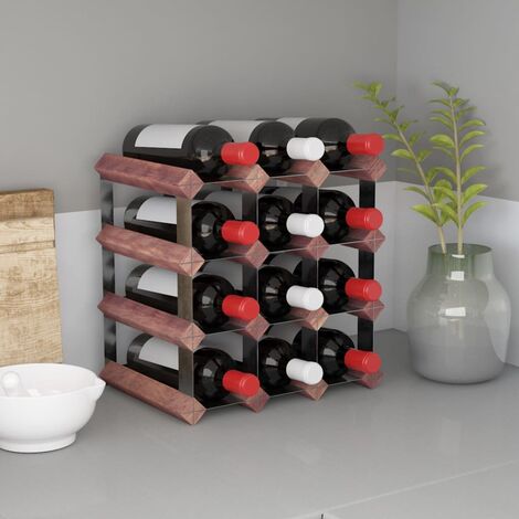 Casier à bouteilles pour 12 bouteilles Marron Bois pin solide vidaXL