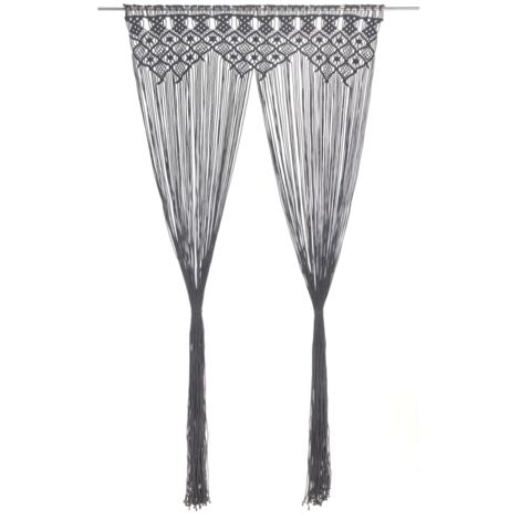 Rideau en macramé Anthracite 140x240 cm Coton vidaXL