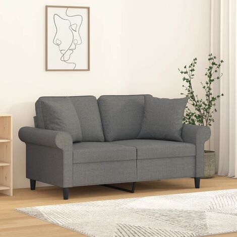 Coussins décoratifs lot de 2 Gris foncé 40x40 cm Tissu vidaXL