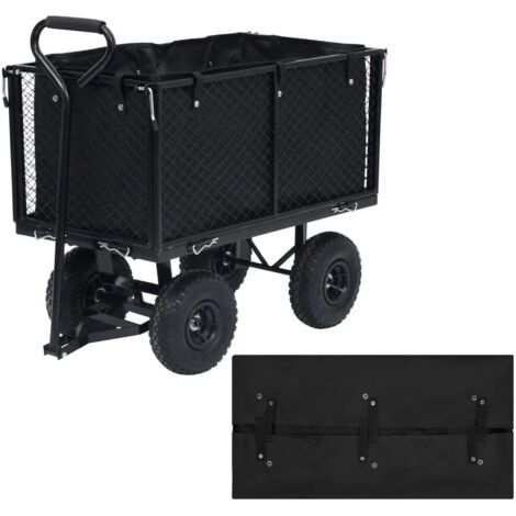 vidaXL Garden Cart Liner Black 81x41x40 cm Fabric
