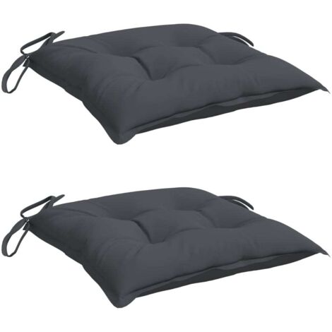 Coussins de chaise lot de 2 anthracite 40x40x7 cm tissu oxford vidaXL (1/5)