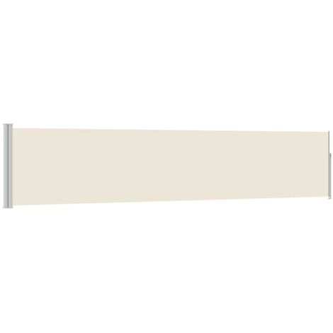 Vidaxl – Auvent latéral rétractable 100x500 cm – Tissu polyester résistant aux UV – Base en acier – Couleur crème