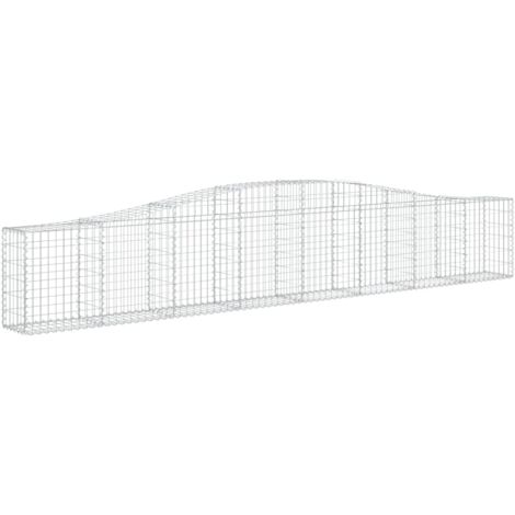 Vidaxl – Panier de gabions arqué 400x30x60/80 cm – Fer galvanisé résistant à la corrosion – Construction voûtée pour remplissage facile (1/5)