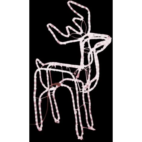 Renne de Noël Blanc chaud 76x42x87 cm