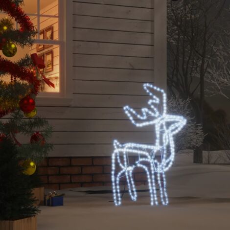 Renne de Noël Blanc froid 76x42x87 cm