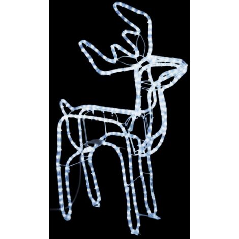 Renne de Noël Blanc froid 76x42x87 cm