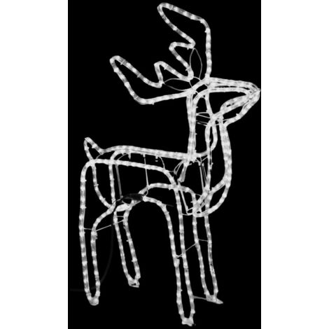 Renne de Noël Blanc froid 76x42x87 cm