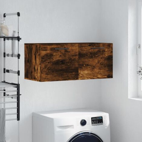 Armoire murale chêne fumé 80x36,5x35 cm bois d'ingénierie vidaXL