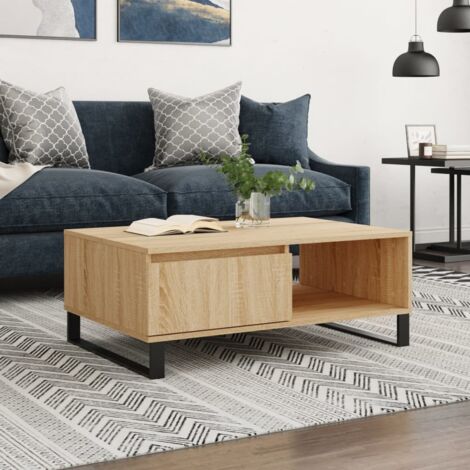Table basse chêne sonoma 90x60x35 cm bois d'ingénierie vidaXL