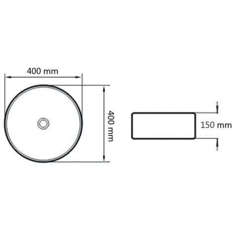 Lavabo ronde Céramique Blanc 40 x 15 cm
