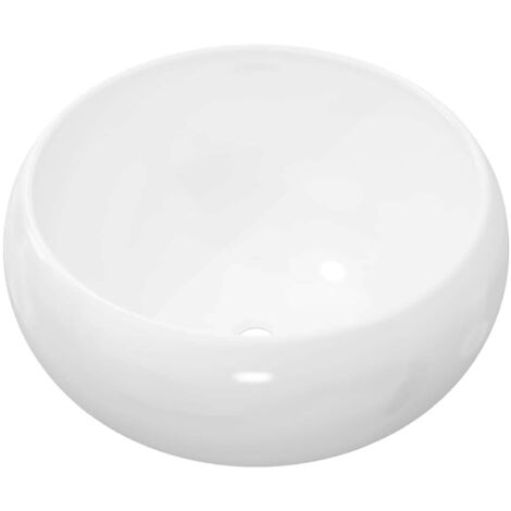 Lavabo ronde Céramique Blanc 40 x 15 cm