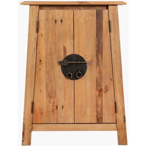 Armoire latérale de salle de bain Pin massif 59x32x80 cm