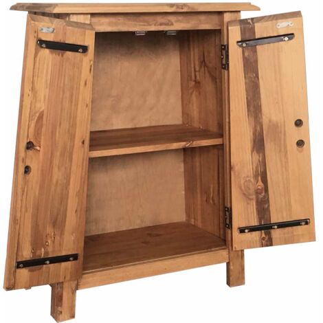 Armoire latérale de salle de bain Pin massif 59x32x80 cm