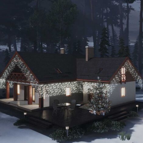 Rideau lumineux à glaçons LED 10m 400LED Blanc froid 8fonctions vidaXL