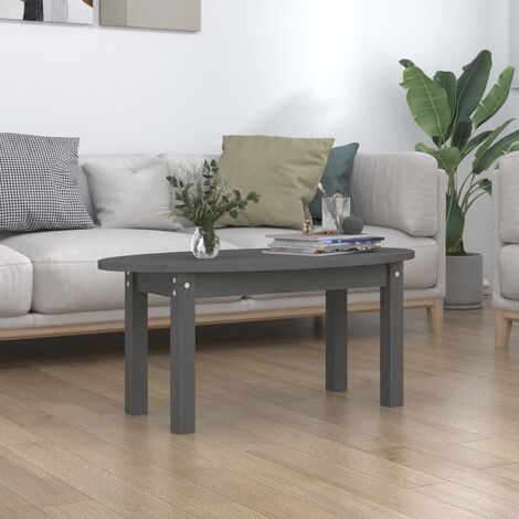 vidaXL Coffee Table Grey 80x40x35 cm Solid Wood Pine (1/5)
