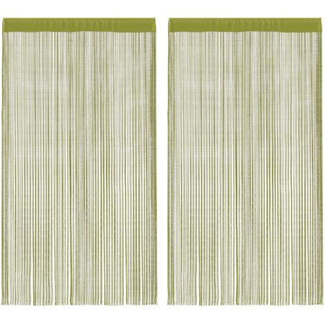 vidaXL String Curtains 2 pcs 100x250 cm Green