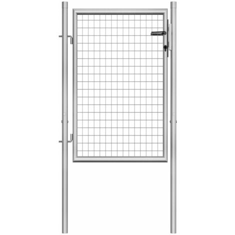 Portail de jardin en acier galvanisé 105 x 100 cm Argent vidaXL