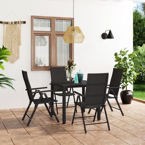 Ensemble à manger de jardin 5 pcs noir vidaXL (1/5)