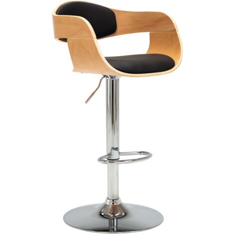 vidaXL Bar Stool Black Bent Wood and Faux Leather (1/5)